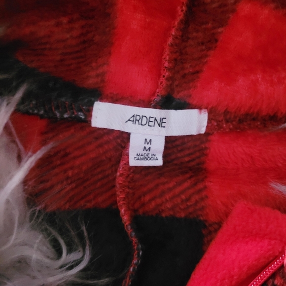 Ardene Red and Black Plaid One Piece Pajama Jumpsuit M - Picture 5 of 5